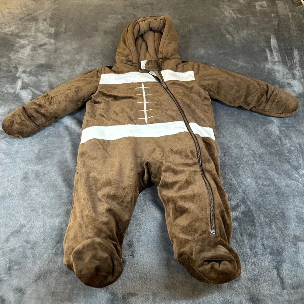 Koala Baby Brown Football Plush Costume Jumpsuit Hooded‎ One Piece